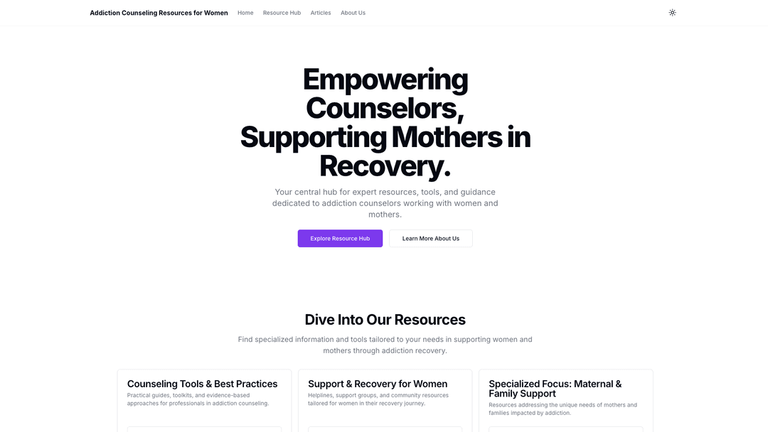 Addiction Counseling Resources for Women